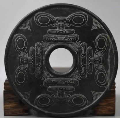 Hongshan culture archaize black iron meteorite sculpture relief statue