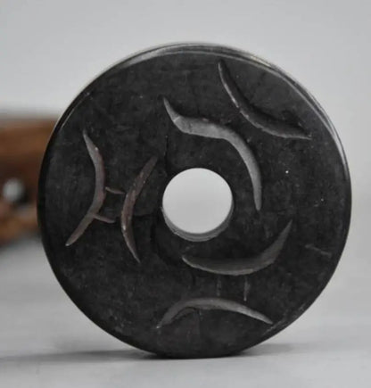 Hongshan culture archaize black iron meteorite sculpture relief statue