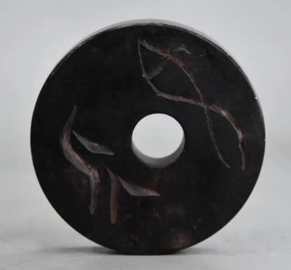 Hongshan culture archaize black iron meteorite sculpture relief statue