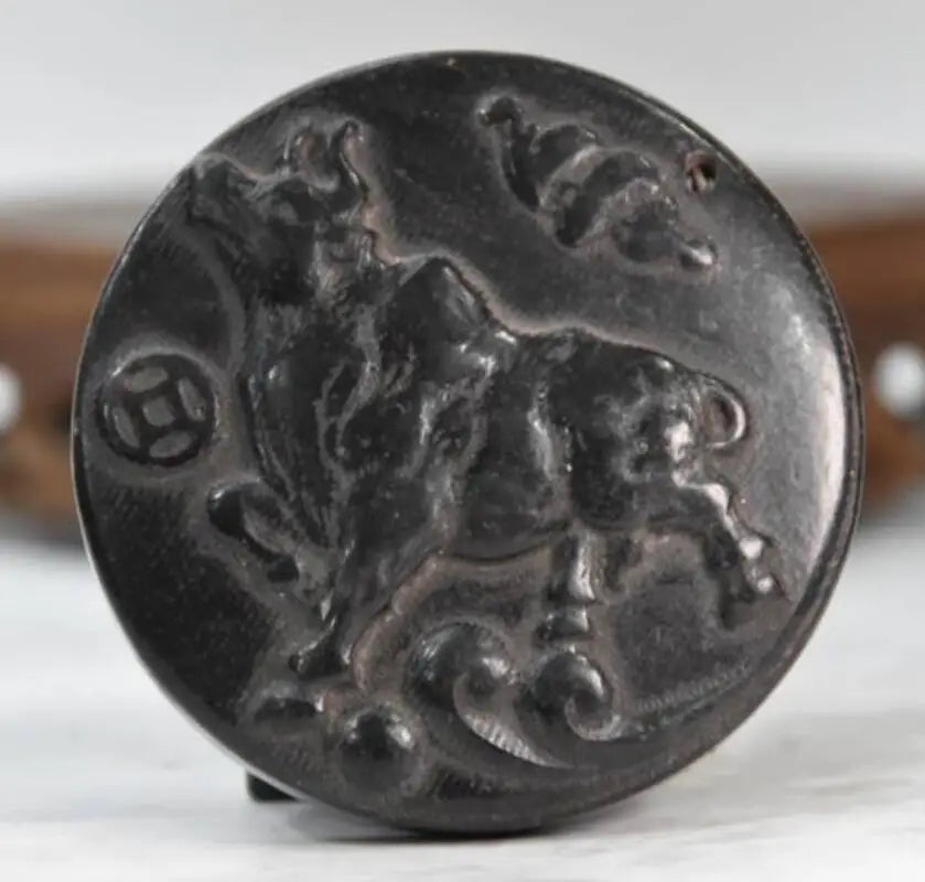 Hongshan culture archaize black iron meteorite sculpture relief statue