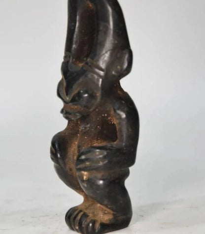 Hongshan culture archaize black iron meteorite sculpture sun god statue #2