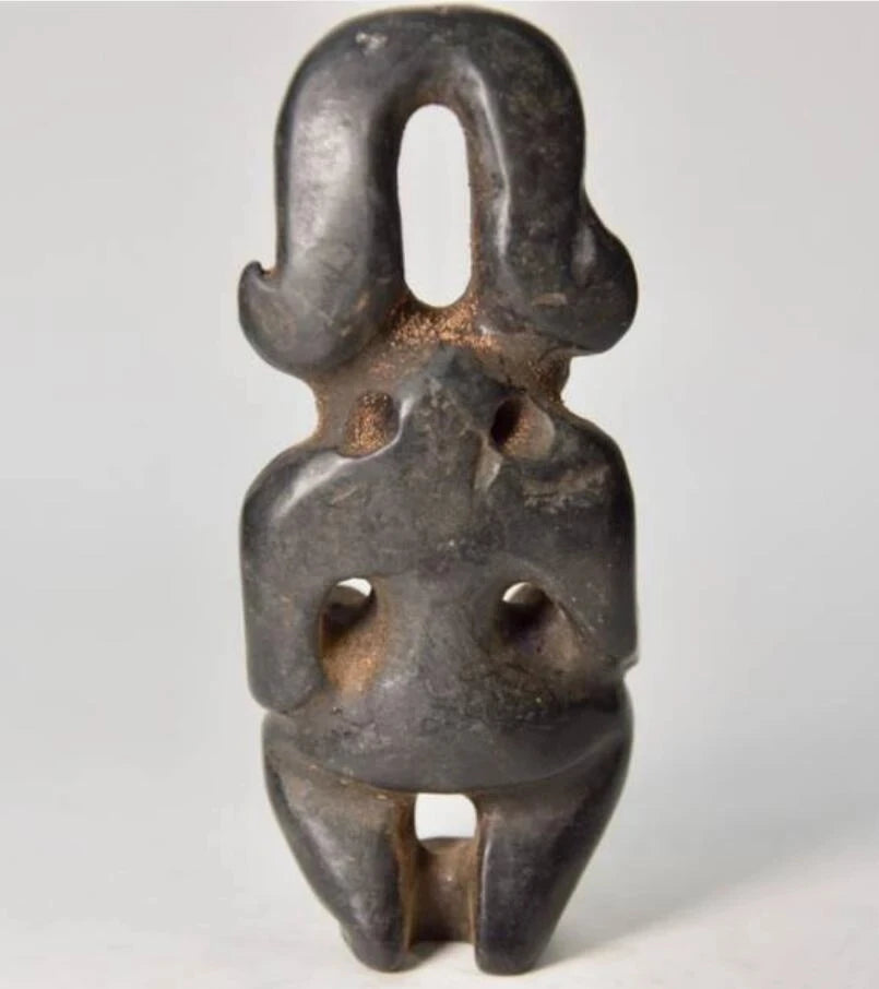 Hongshan culture archaize black iron meteorite sculpture sun god statue #2