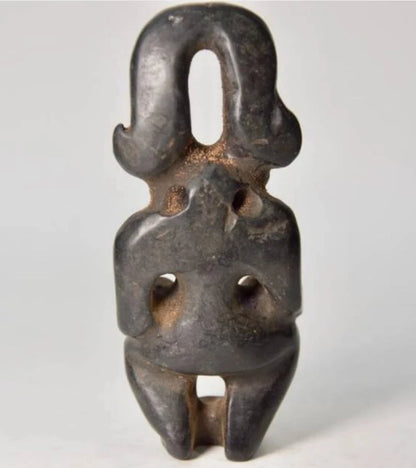Hongshan culture archaize black iron meteorite sculpture sun god statue #2