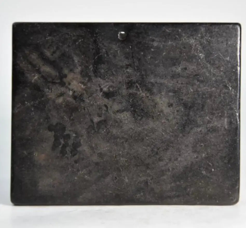 Hongshan culture archaize black iron meteorite sculpture tiger head card statue