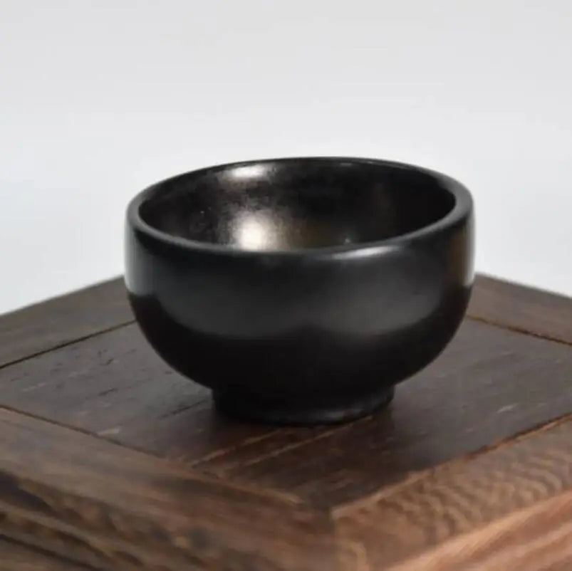 Hongshan culture archaize black iron meteorite sculpture wine cup statue
