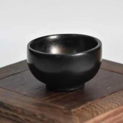Hongshan culture archaize black iron meteorite sculpture wine cup statue