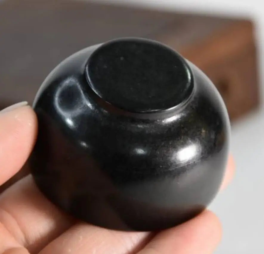 Hongshan culture archaize black iron meteorite sculpture wine cup statue