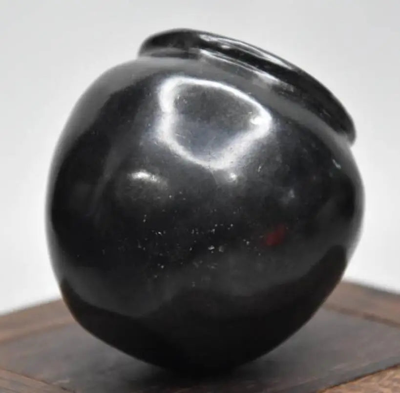 Hongshan culture archaize black iron meteorite small Jar statue