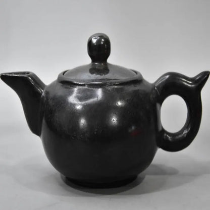 Hongshan culture archaize black iron meteorite teapot crafts statue