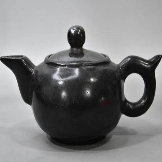 Hongshan culture archaize black iron meteorite teapot crafts statue