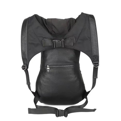 Hooded Backpack Halloween Skull Punk Rivet Bag PU Leather Bag Embossed 3D Skull Backpacks with Hood Cap