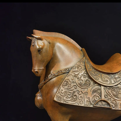 Horses in the Han Dynasty Tang Style Fine Horse Copper Art sculpture QIbronze crafts carving decoration