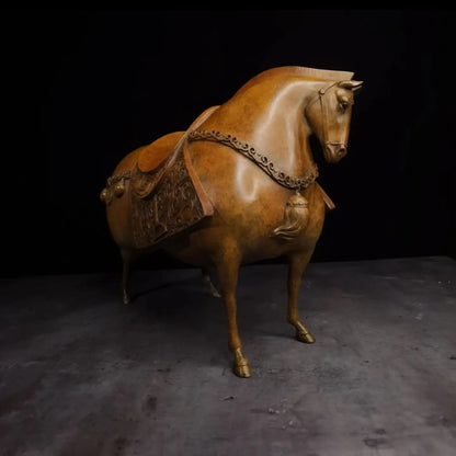Horses in the Han Dynasty Tang Style Fine Horse Copper Art sculpture QIbronze crafts carving decoration