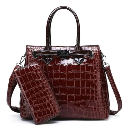 Hot 2024 Women's Shoulder Luxury High Quality Classic Crocodile Pattern Handbag Brand Designer Large Capacity Messenger Bag