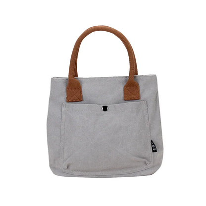 Hot Canvas Handbag For Women High Density Canvas Bag Casual Tote Bags Ladies Hand Bags Solid Shopping Handbags Black Beach Bag