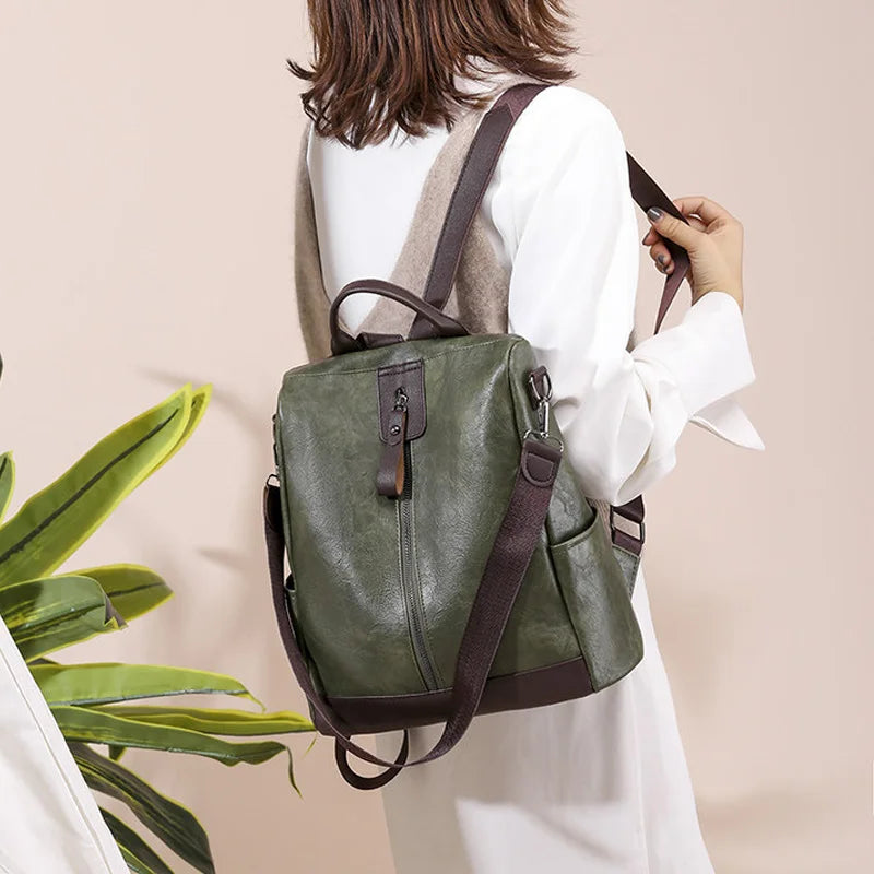 Hot Female backpack casual Multifunction Women Leather Backpack Female Shoulder Bag Sac A Dos Travel Back Pack mochila feminina