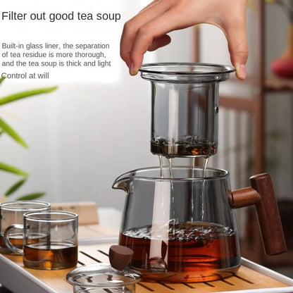 Hot Heat Resistant Glass Teapot With Stainless Steel Infuser Heated Container Tea Pot Good Clear Kettle Square Filter Baskets
