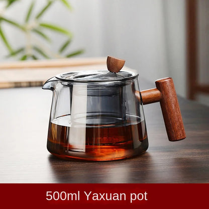 Hot Heat Resistant Glass Teapot With Stainless Steel Infuser Heated Container Tea Pot Good Clear Kettle Square Filter Baskets