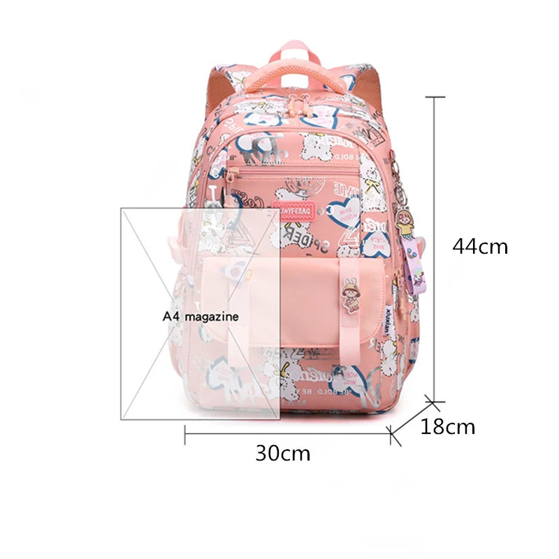 Hot Kids Backpacks School bags for girls Large Capacity Nylon Student School Child Children Cartoon Grades 1-6 Female Backpack