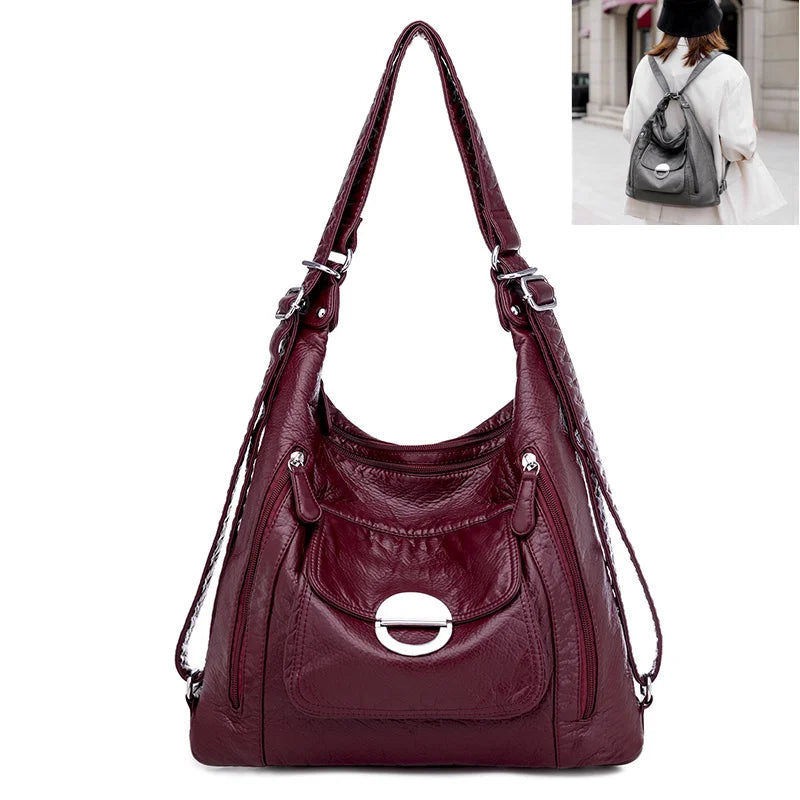 Hot Leather Luxury Handbags women bags designer Multifunction Shoulder Bags for Women Luxury Soft Large Capacity Casual Tote Bag