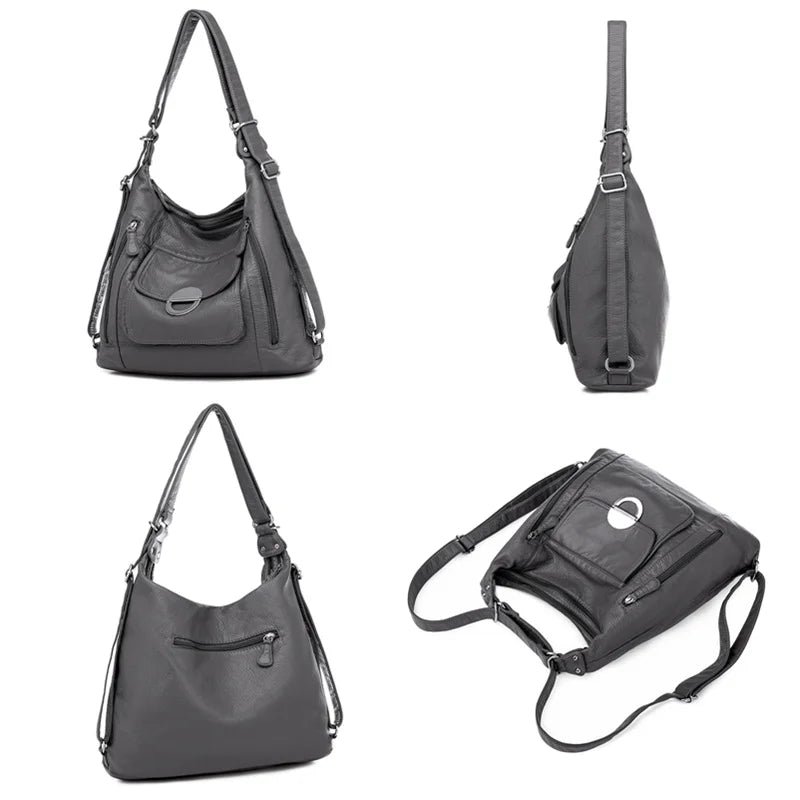 Hot Leather Luxury Handbags women bags designer Multifunction Shoulder Bags for Women Luxury Soft Large Capacity Casual Tote Bag