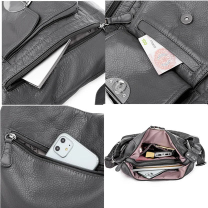 Hot Leather Luxury Handbags women bags designer Multifunction Shoulder Bags for Women Luxury Soft Large Capacity Casual Tote Bag