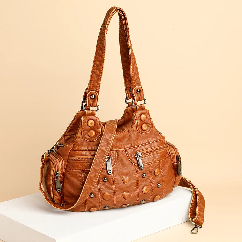 Hot Luxury Soft sheepskin Women bags New fashion women messenger bags Vintage Female Shoulder bag Washed Leather Ladies handbags