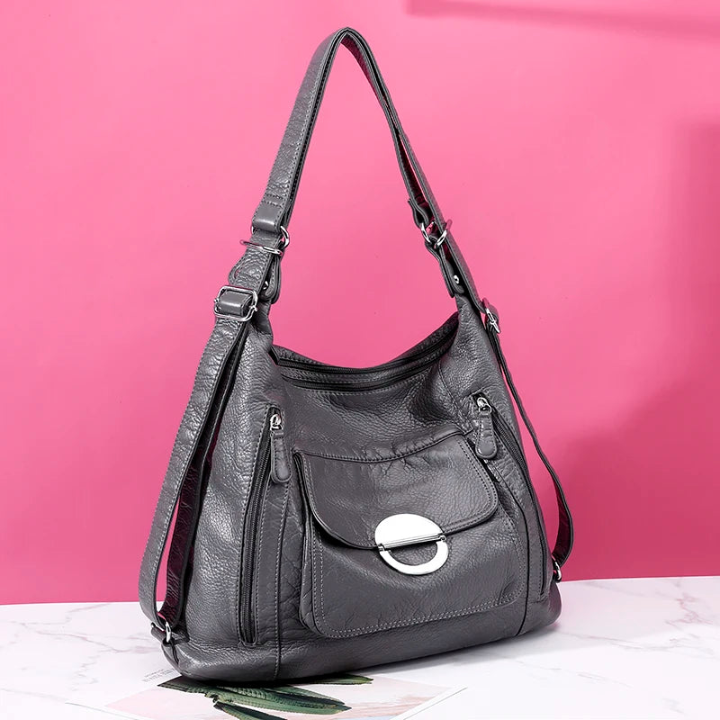 Hot Luxury large capacity Soft Leather handbags Fashion Women's bags Trend ladies shoulder messenger bag High Quality Totes Bags