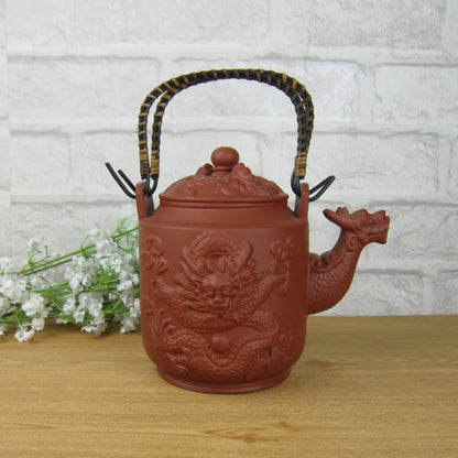 Hot Sale 760ml Chinese Large Teapot Dragon Handmade Tea Sets Yixing Kung Fu Pot Set Genuine Purple Clay Ceramic Porcelain Kettle
