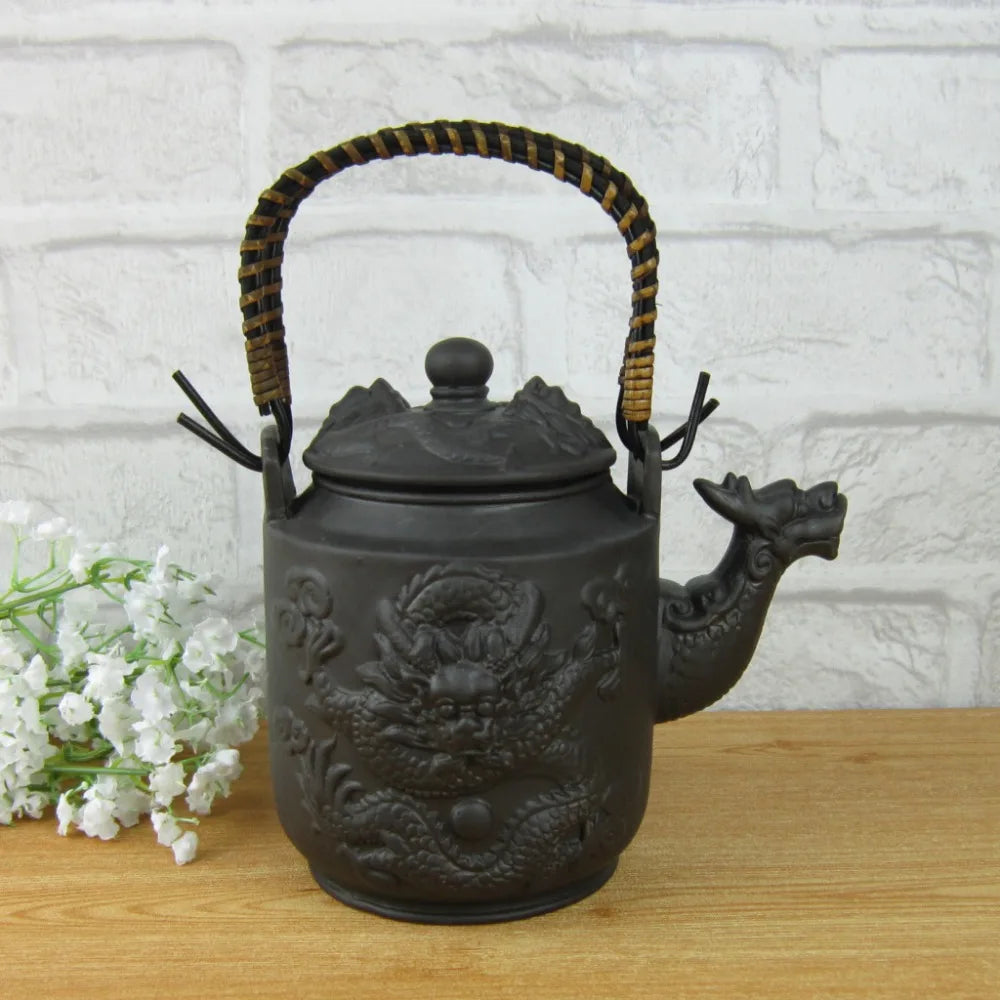 Hot Sale 760ml Chinese Large Teapot Dragon Handmade Tea Sets Yixing Kung Fu Pot Set Genuine Purple Clay Ceramic Porcelain Kettle