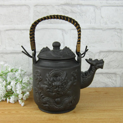 Hot Sale 760ml Chinese Large Teapot Dragon Handmade Tea Sets Yixing Kung Fu Pot Set Genuine Purple Clay Ceramic Porcelain Kettle
