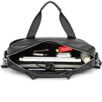 Hot Sale Briefcase Men Real Cowhide Handbags Male Large Business Shoulder Men's Genuine Leather Messenger Bag Tote