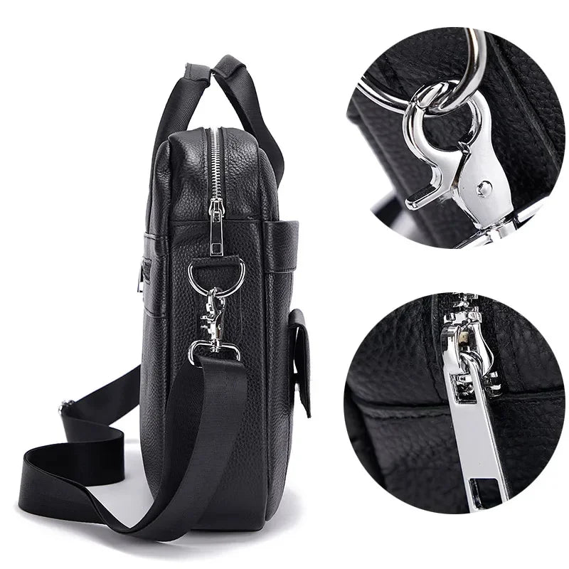 Hot Sale Briefcase Men Real Cowhide Handbags Male Large Business Shoulder Men's Genuine Leather Messenger Bag Tote