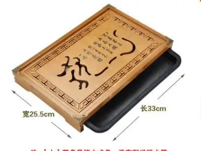 Hot Sale Flower Storage Tray Kung Fu Tea Set Natural Wooden Tray For Decor Rectangular Traditional Bamboo Coffeeware Teaware