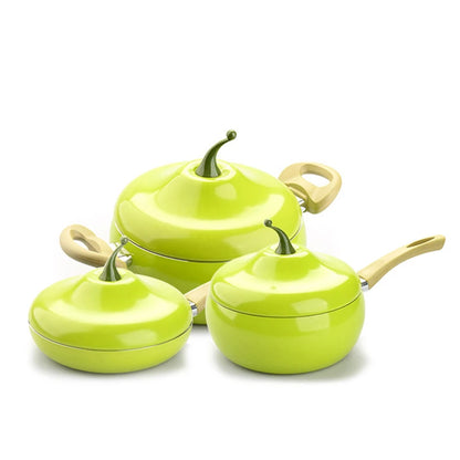 Hot Sale Fruit Frying Pan Cooking Pot Color Saucepan Ceramic Pan Grill Pan Induction Cooker Gas Aluminum Cookware