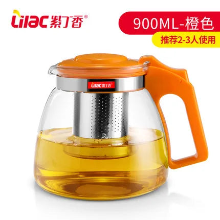 Hot Sale Genuine 1500ml Glass Teapot Home & Office Tea Pot Kettle Drinkware Heat-resistan Stainless Steel Strainer Free Shipping