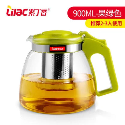 Hot Sale Genuine 1500ml Glass Teapot Home & Office Tea Pot Kettle Drinkware Heat-resistan Stainless Steel Strainer Free Shipping