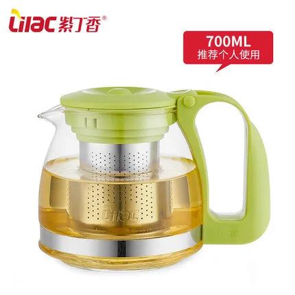 Hot Sale Genuine 1500ml Glass Teapot Home & Office Tea Pot Kettle Drinkware Heat-resistan Stainless Steel Strainer Free Shipping