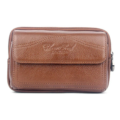 Hot Sale Men Genuine Leather Wallet Waist Pack Bags Organizer Purse Mobile Phone Case Belt Clutch Money Fanny Bag Wallets