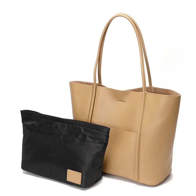 Hot Sale New Style Tote Women Large Capacity Commuter Shoulder High Quality Cowhide Handbag Ladies All-Match Bag