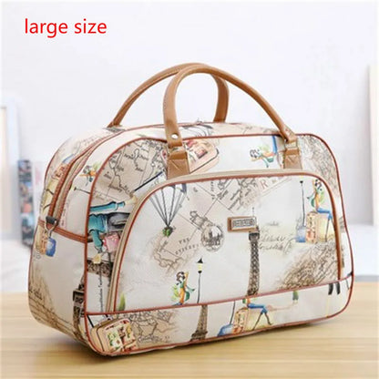 Hot Sale PU Leather Women Travel Duffel Bag for Men Large Capacity Waterproof Travel Bag Design Zipper Multifunction Luggage Bag