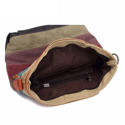 Hot Sale Striped Printed Casual Bag Women Canvas Beach Bags Female Single Shoulder Handbags Ladies Large Capacity Tote