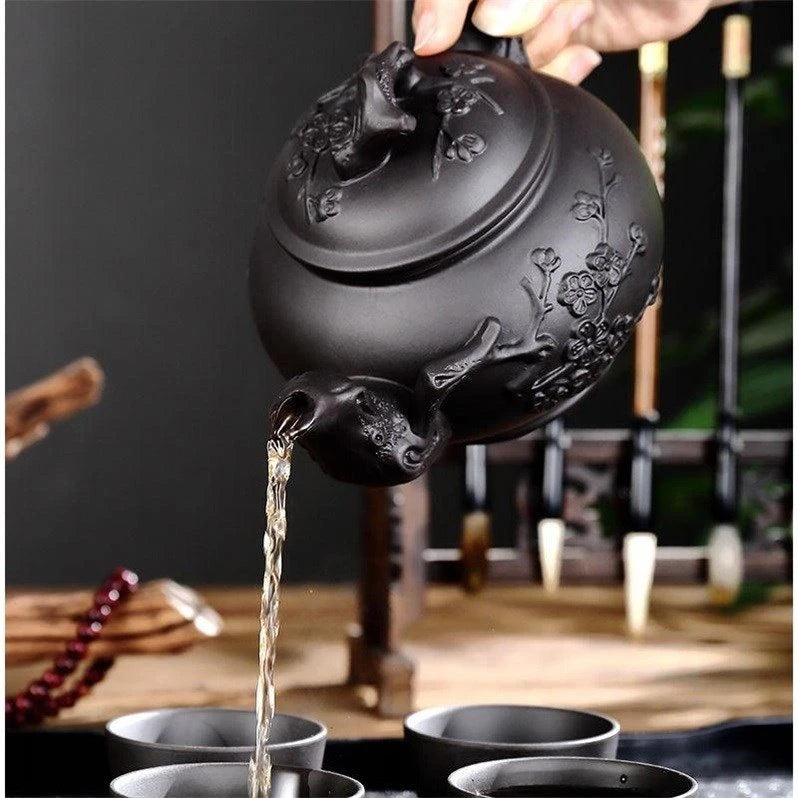 Hot Sale Teapot Chinese Porcelain Yixing Zisha Tea Pot 400ml + 3 Cups 60ml Kung Fu Tea Set Teapots Handmade Zisha Ceramic Kettle