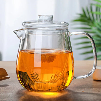 Hot Sale Teapots Borosilicate Heat Resistant Glass Teapot Gas Stove Flower Puer Kettle Chinese Kung Fu Tea Set With Filter