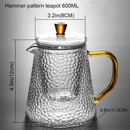 Hot Sale Teapots Borosilicate Heat Resistant Glass Teapot Gas Stove Flower Puer Kettle Chinese Kung Fu Tea Set With Filter