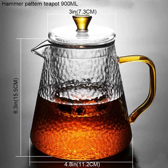 Hot Sale Teapots Borosilicate Heat Resistant Glass Teapot Gas Stove Flower Puer Kettle Chinese Kung Fu Tea Set With Filter