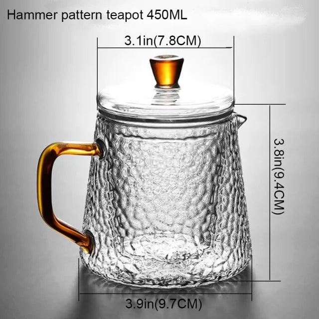 Hot Sale Teapots Borosilicate Heat Resistant Glass Teapot Gas Stove Flower Puer Kettle Chinese Kung Fu Tea Set With Filter