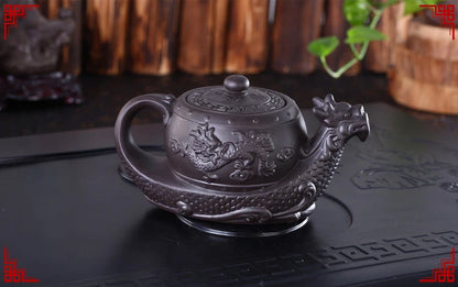 Hot Sales Chinese Yixing Purple Clay Teapot,raditional Dragon Tea Pot Big Capacity Handmade Clay Tea Set Kettle Kung Fu Teapot