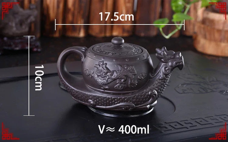 Hot Sales Chinese Yixing purple clay Teapot,Raditional dragon tea pot Big capacity Handmade clay tea set kettle kung fu teapot