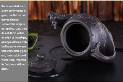 Hot Sales Chinese Yixing purple clay Teapot,Raditional dragon tea pot Big capacity Handmade clay tea set kettle kung fu teapot